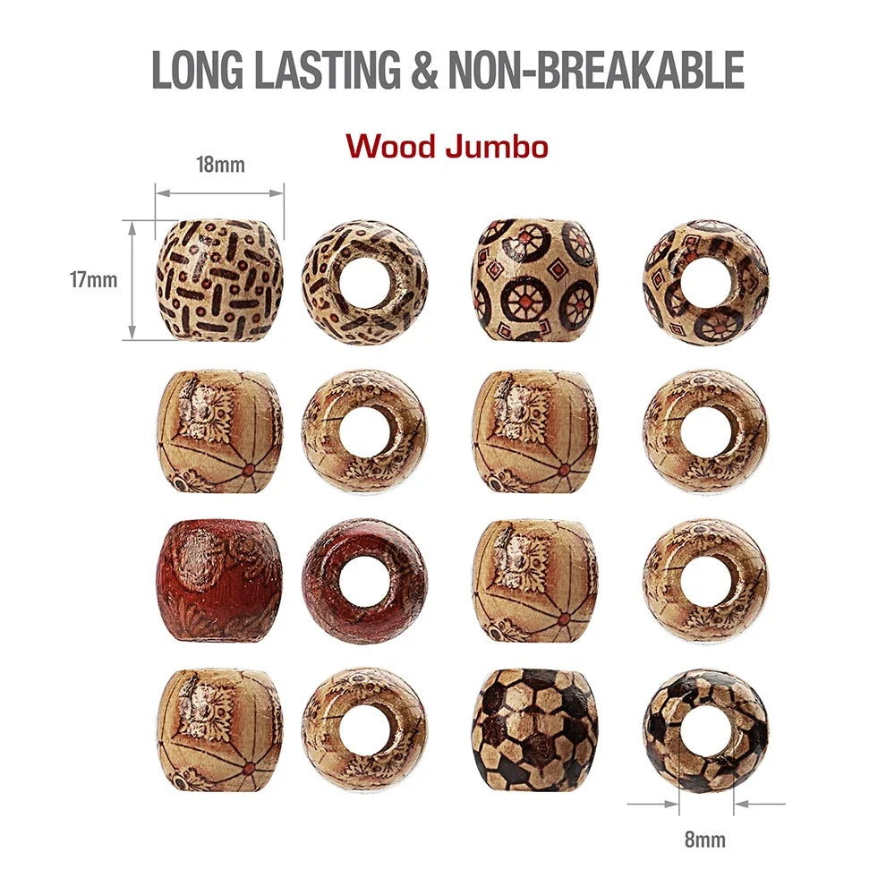 Red By Kiss Wood Jumbo Hair Beads