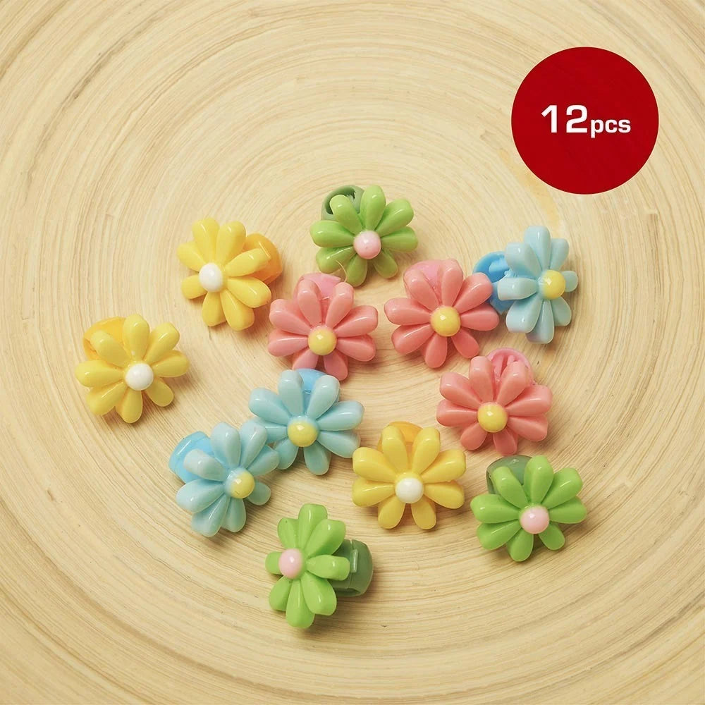 Red By Kiss Flower Shaped Hair Beads (12pcs)