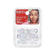 Red By Kiss Heart & Star Hair Beads (32pcs)