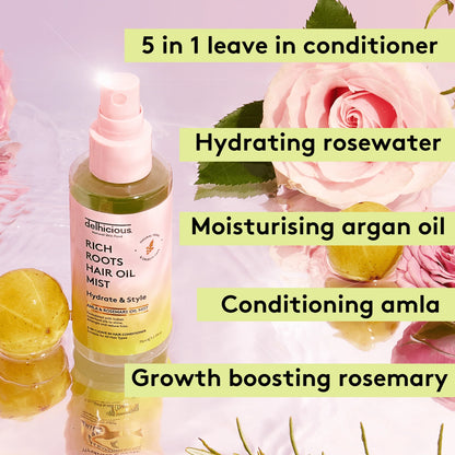 Delhicious Rich Roots 5-in-1 Hair Oil Mist Leave-in Conditioner 75ml