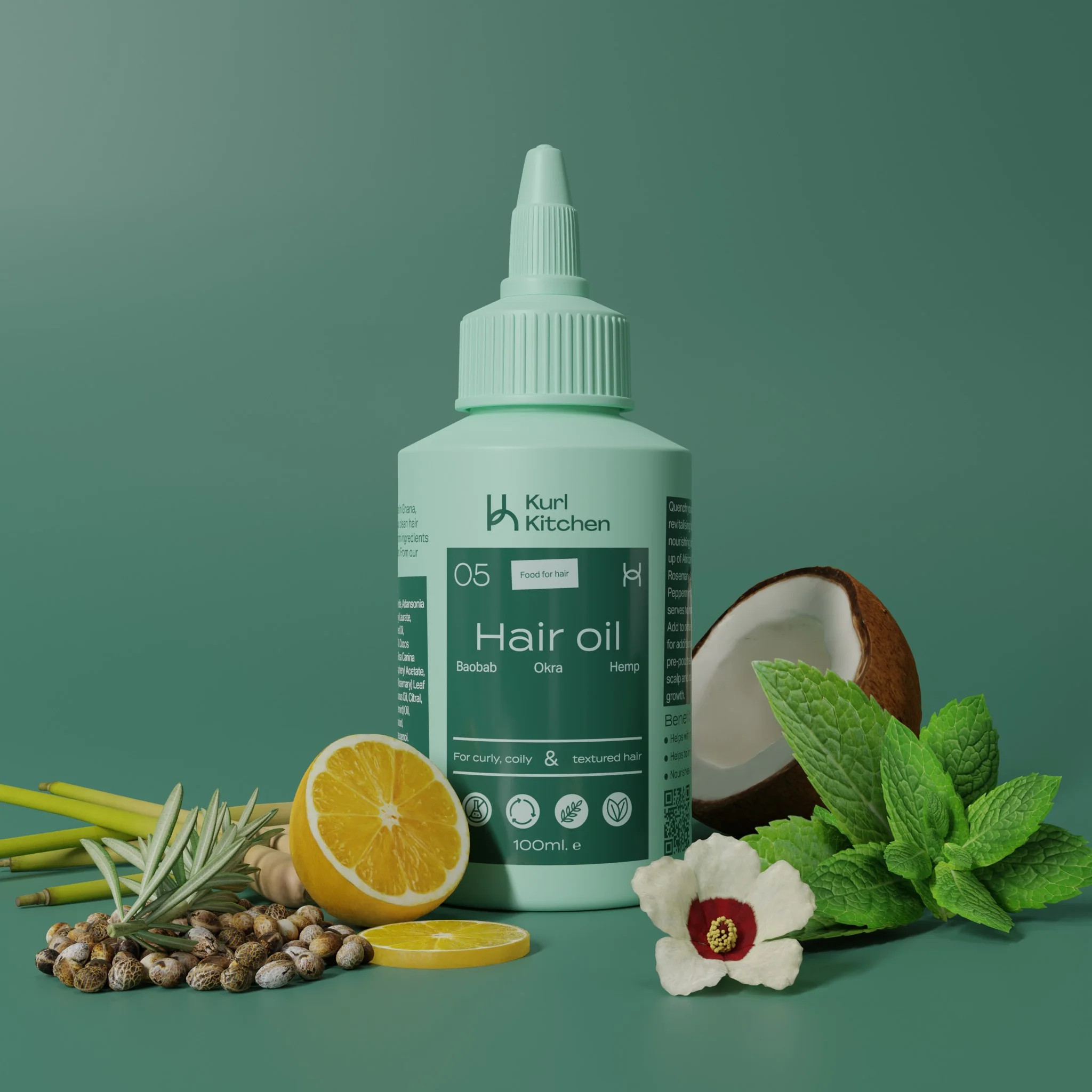 Kurl Kitchen Okra &amp; Hemp Hair Oil 100ml