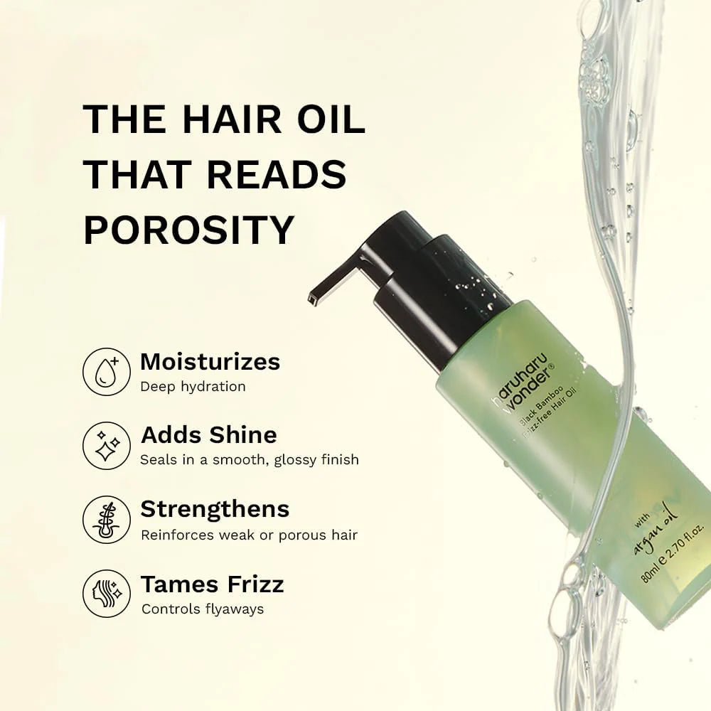Haruharu Wonder Black Bamboo Frizz-Free Hair Oil 80ml