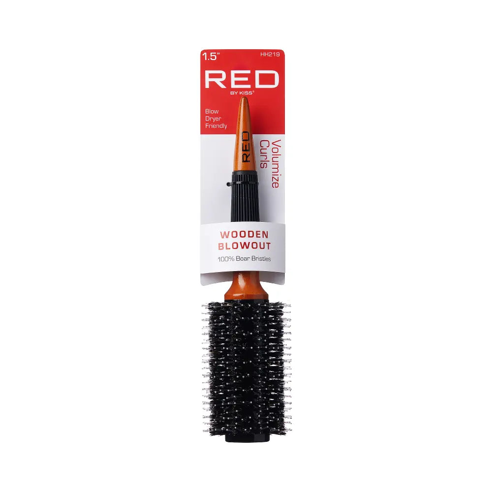 Red By Kiss Blow Dryer Friendly Wooden Blowout Brush