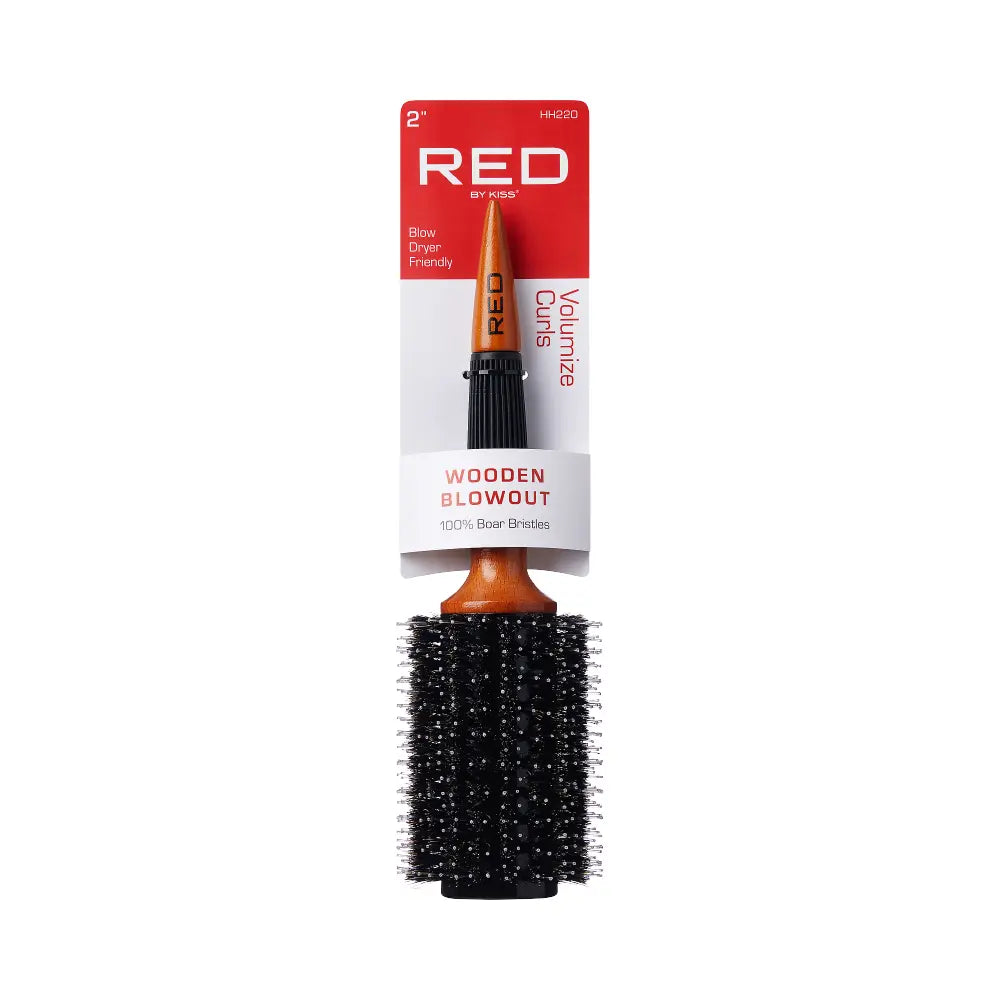 Red By Kiss Blow Dryer Friendly Wooden Blowout Brush