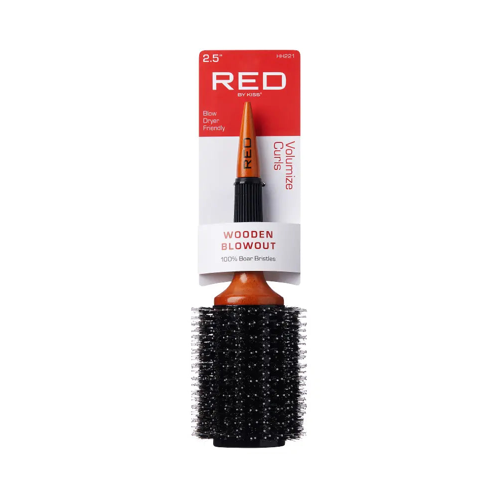 Red By Kiss Blow Dryer Friendly Wooden Blowout Brush