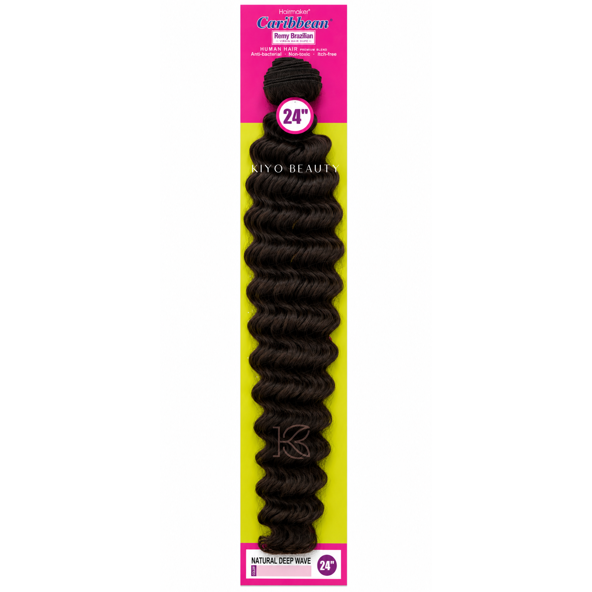 Hairmaker Remy Brazilian Natural Deep Wave 24" Natural Brown
