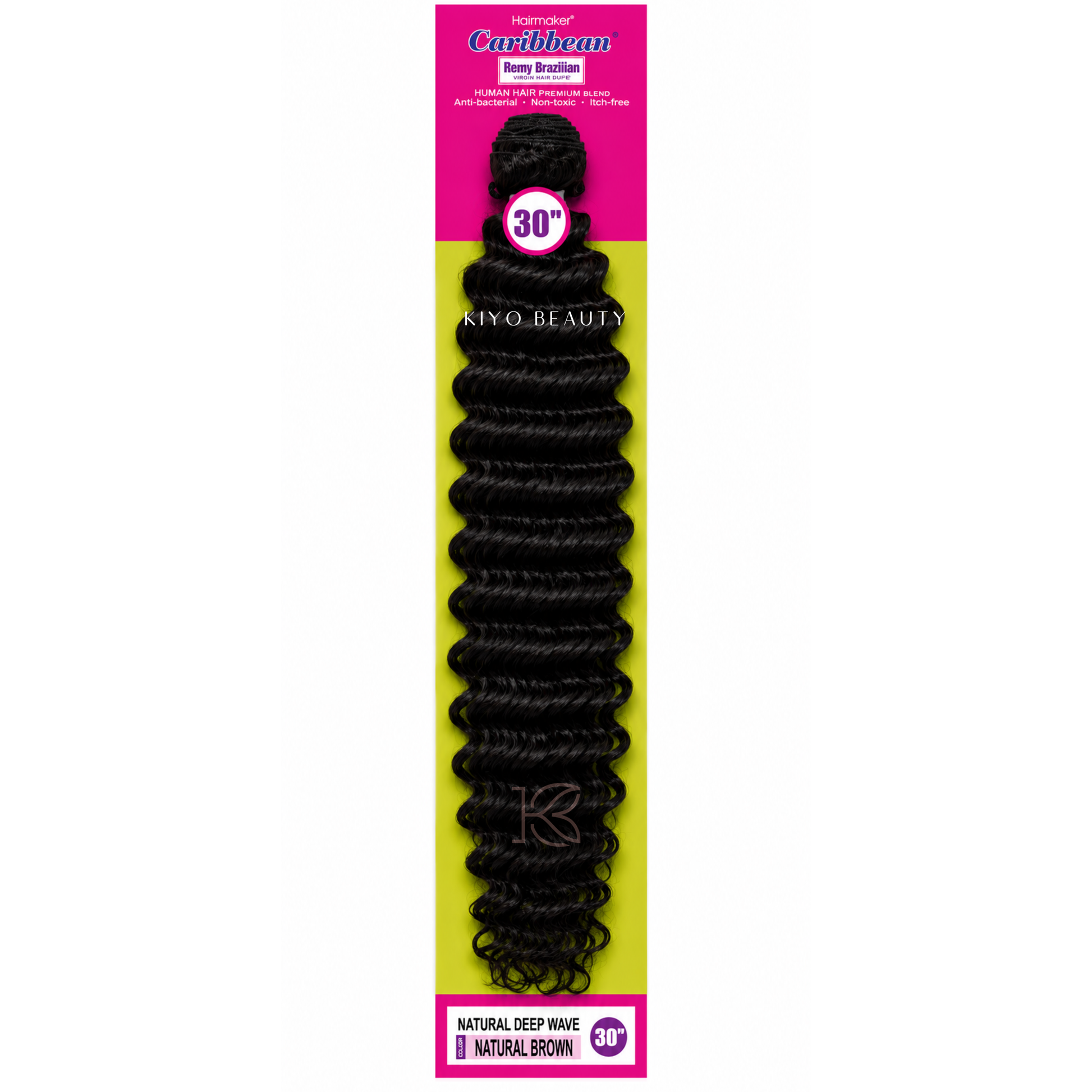 Hairmaker Remy Brazilian Natural Deep Wave 30" Natural Brown