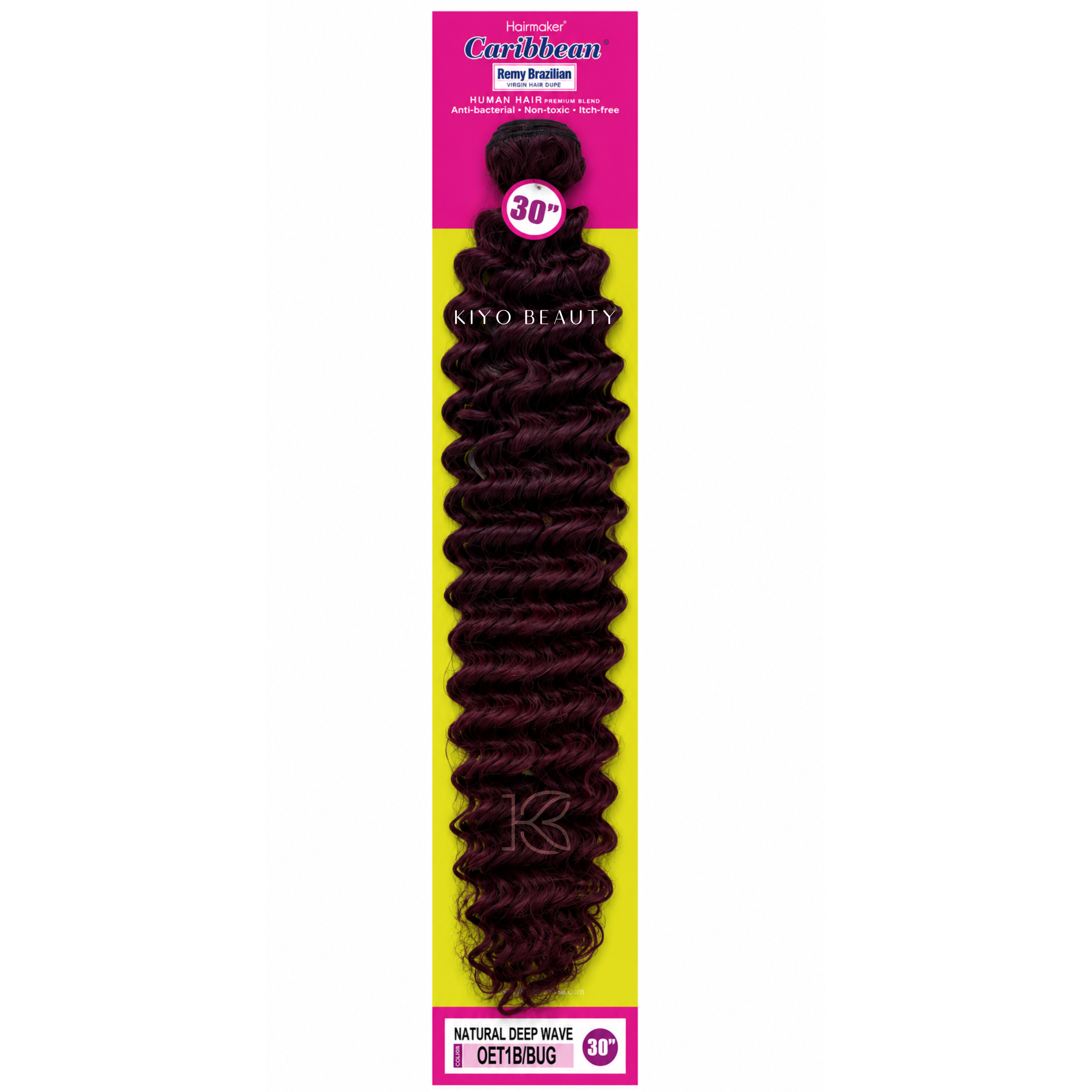 Hairmaker Remy Brazilian Natural Deep Wave 30" OET1B/BUG