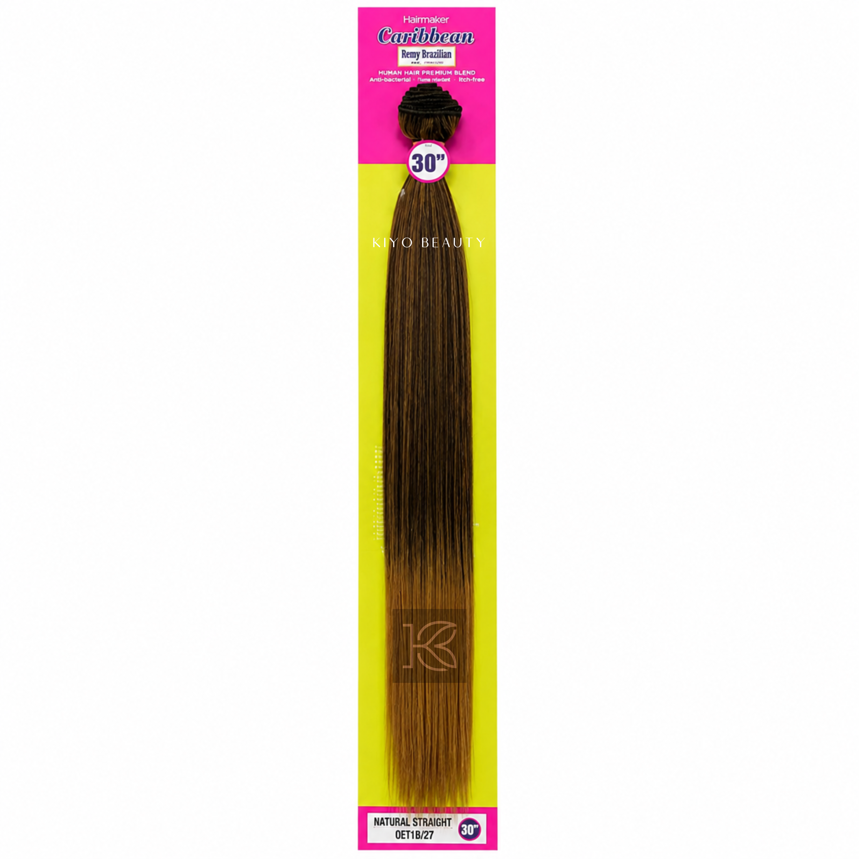 Hairmaker Remy Brazilian Natural Straight 30" OET/1B27