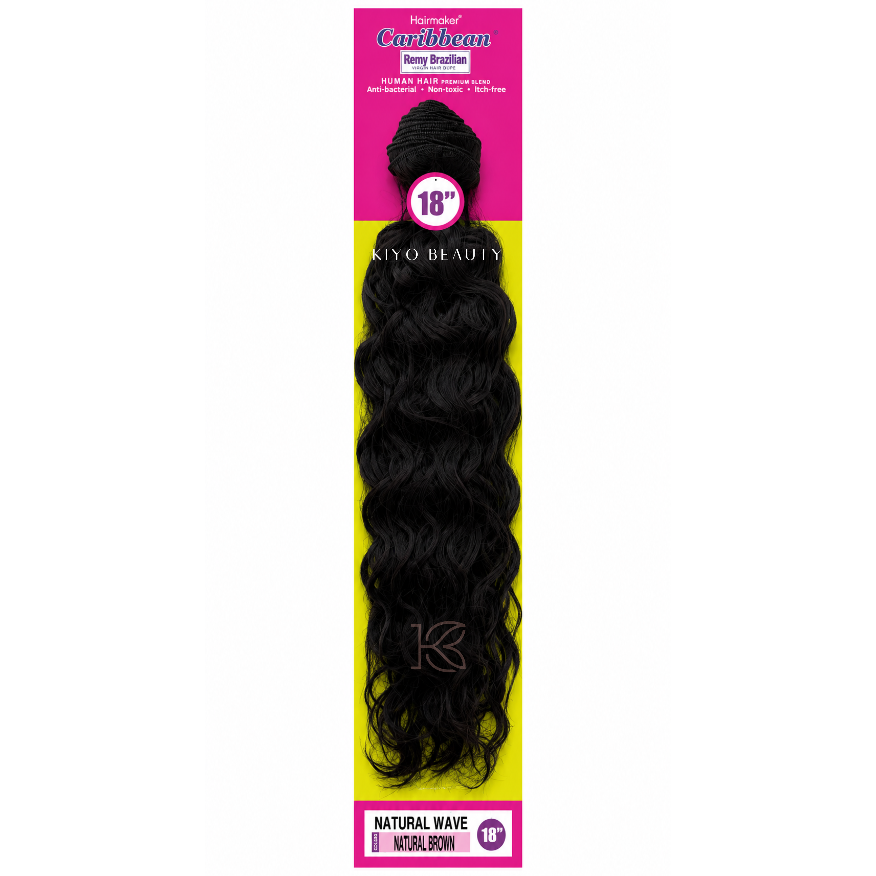 Hairmaker Remy Brazilian Natural Wave 18" Natural Brown