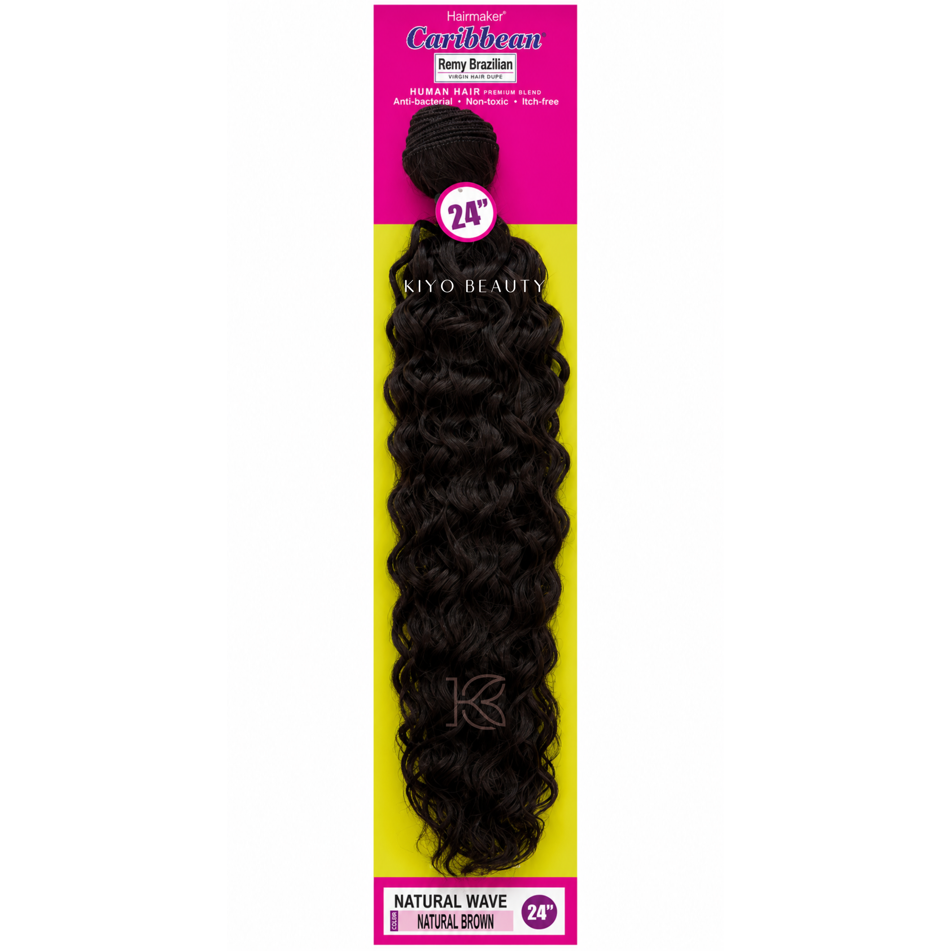 Hairmaker Remy Brazilian Natural Wave 24" Natural Brown
