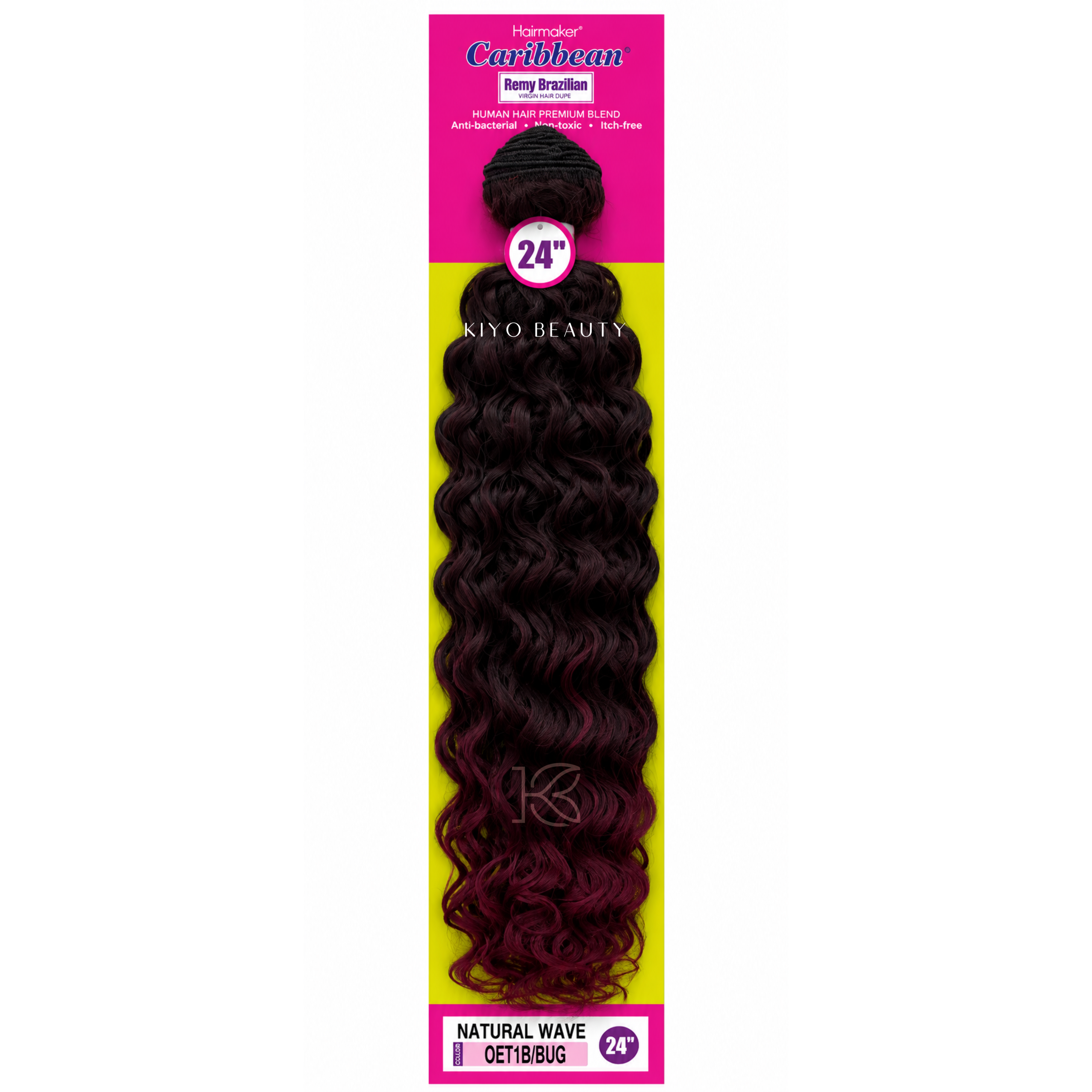 Hairmaker Remy Brazilian Natural Wave 24" OET/1BBUG