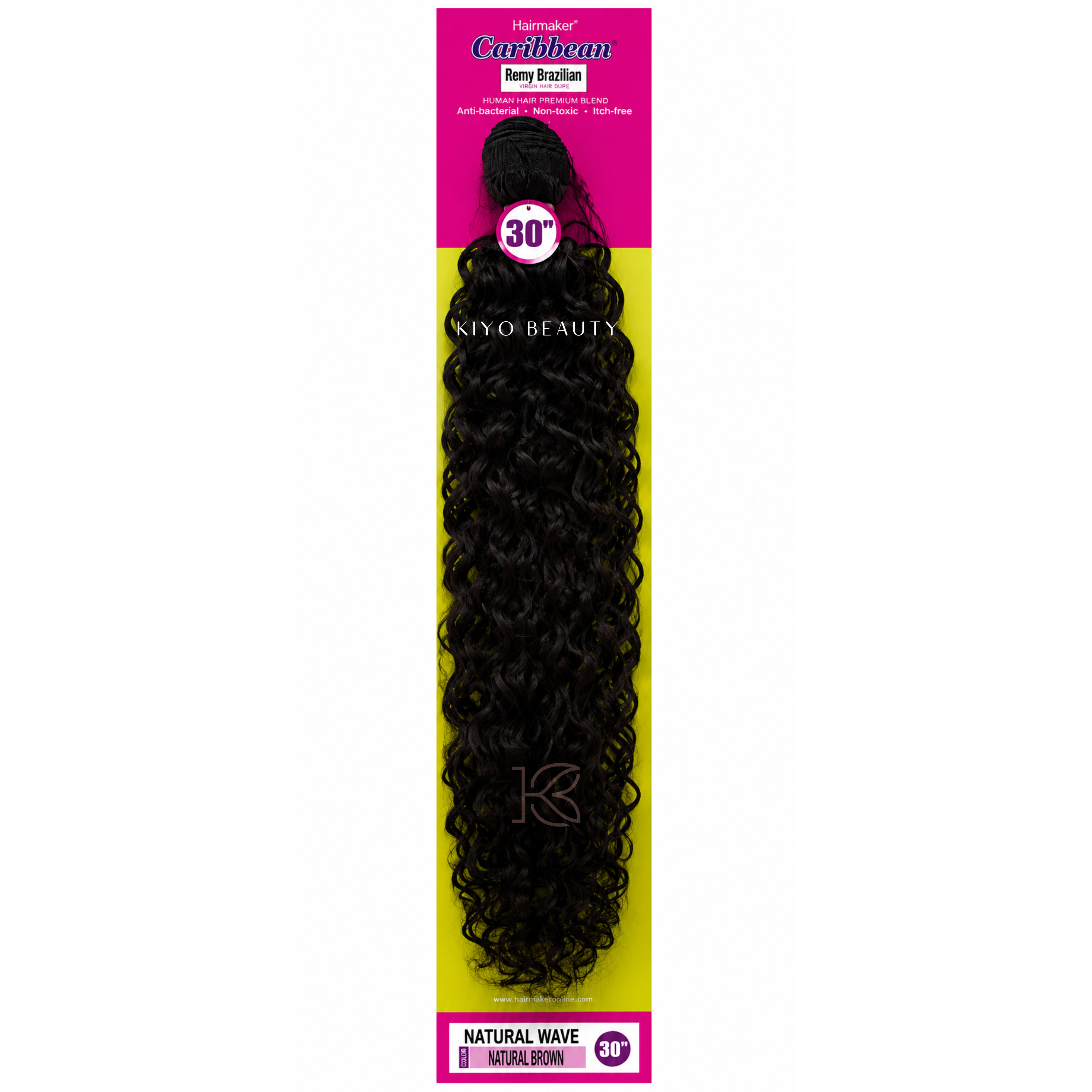 Hairmaker Remy Brazilian Natural Wave 30" Natural Brown