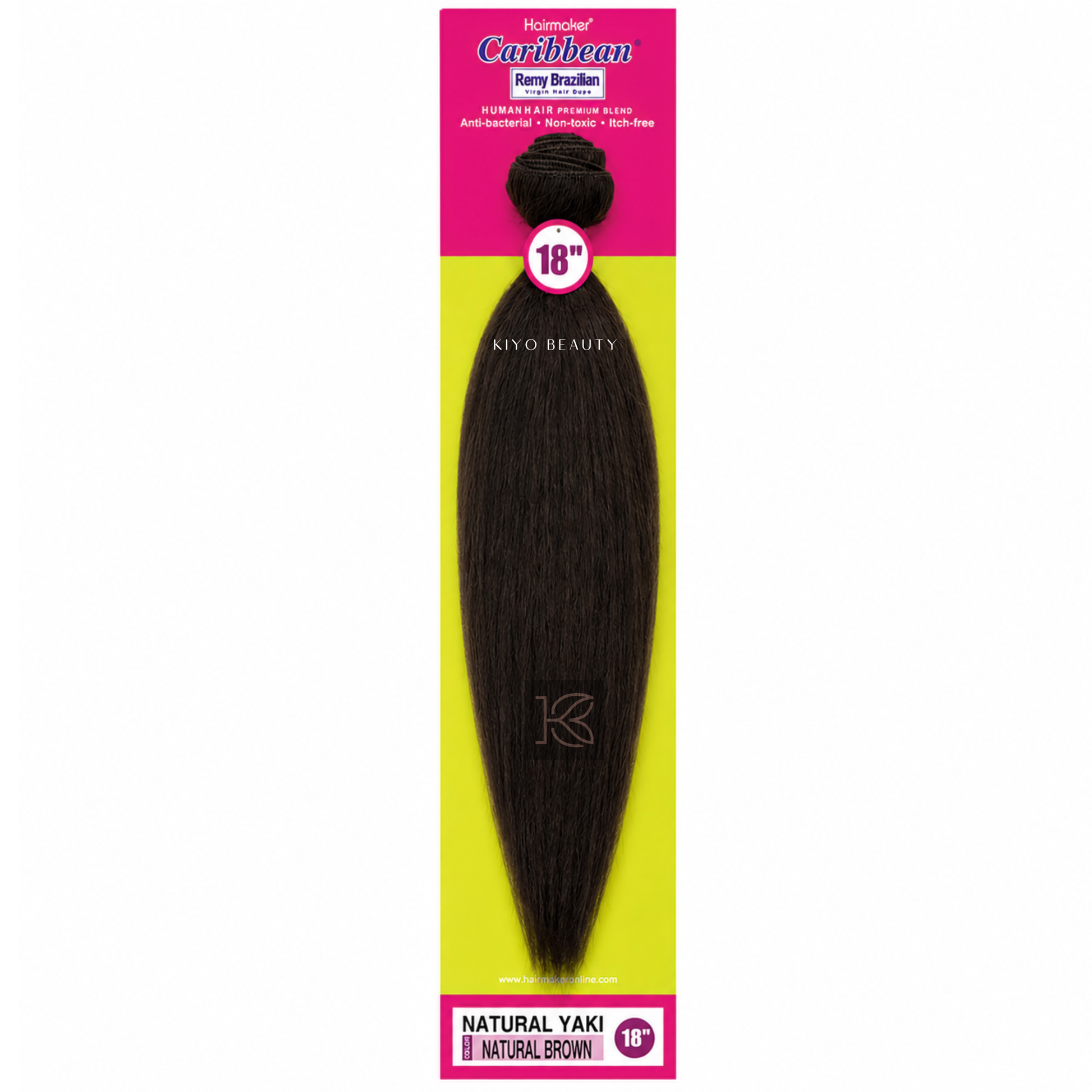 Hairmaker Remy Brazilian Natural Yaki 18" (Natural Brown)