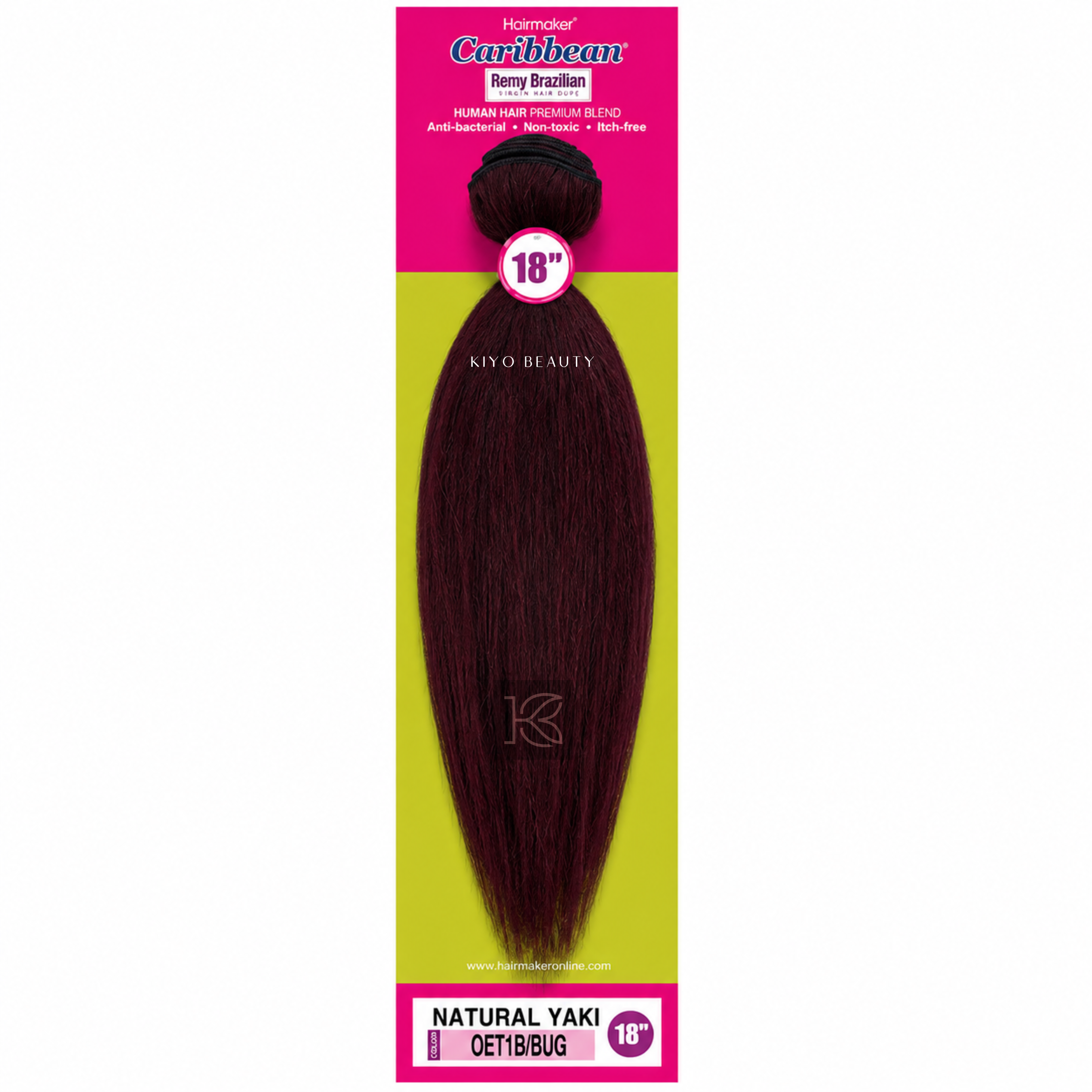 Hairmaker Remy Brazilian Natural Yaki 18" (OET1B/BUG)