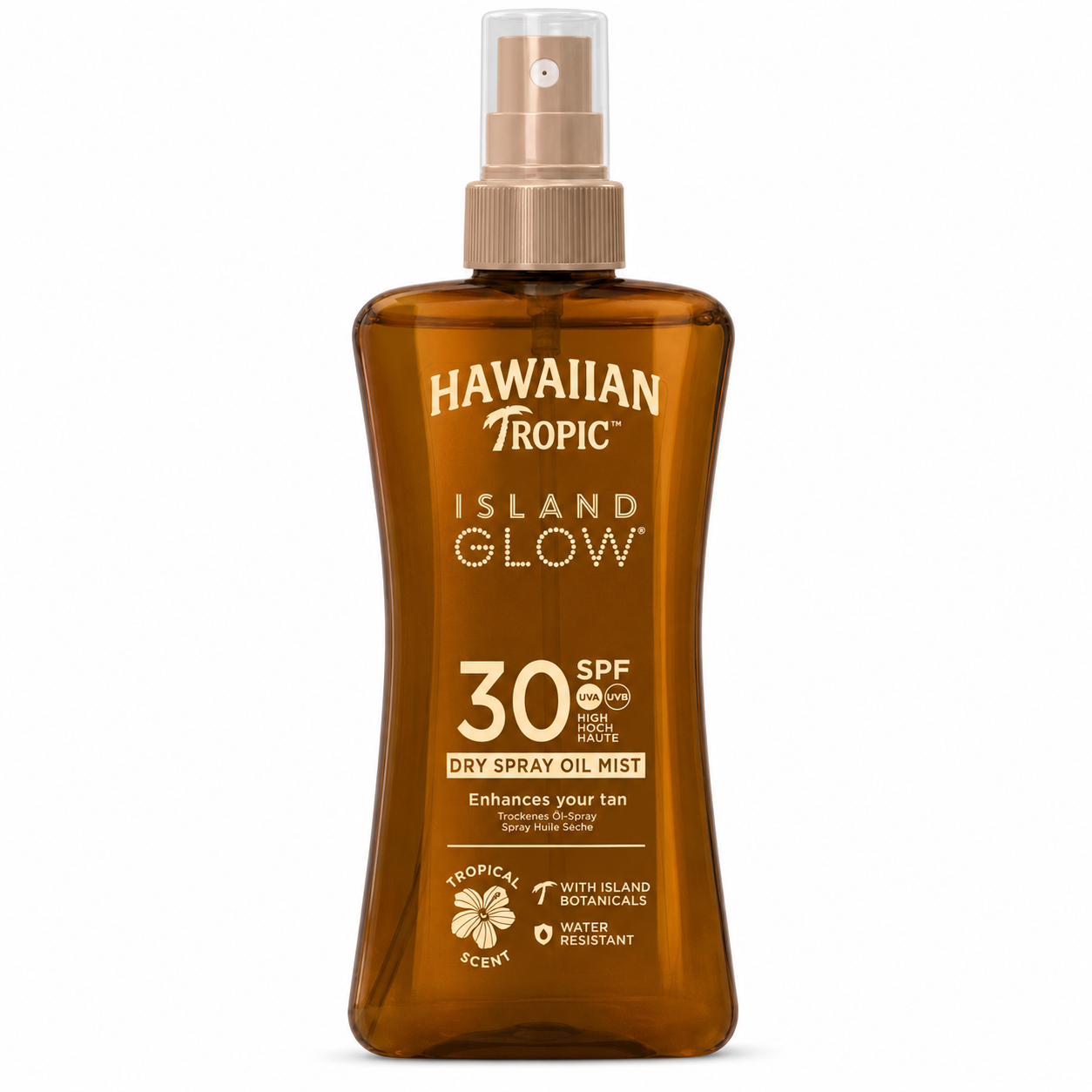 Hawaiian Tropic SPF 30 Island Glow Dry Spray Oil Mist 200ml