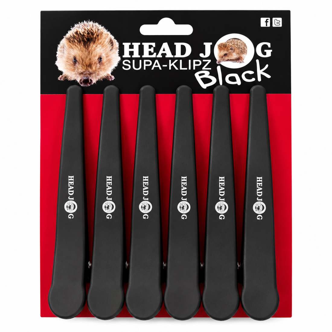 Head Jog Supa-Klipz 6 Pack Black