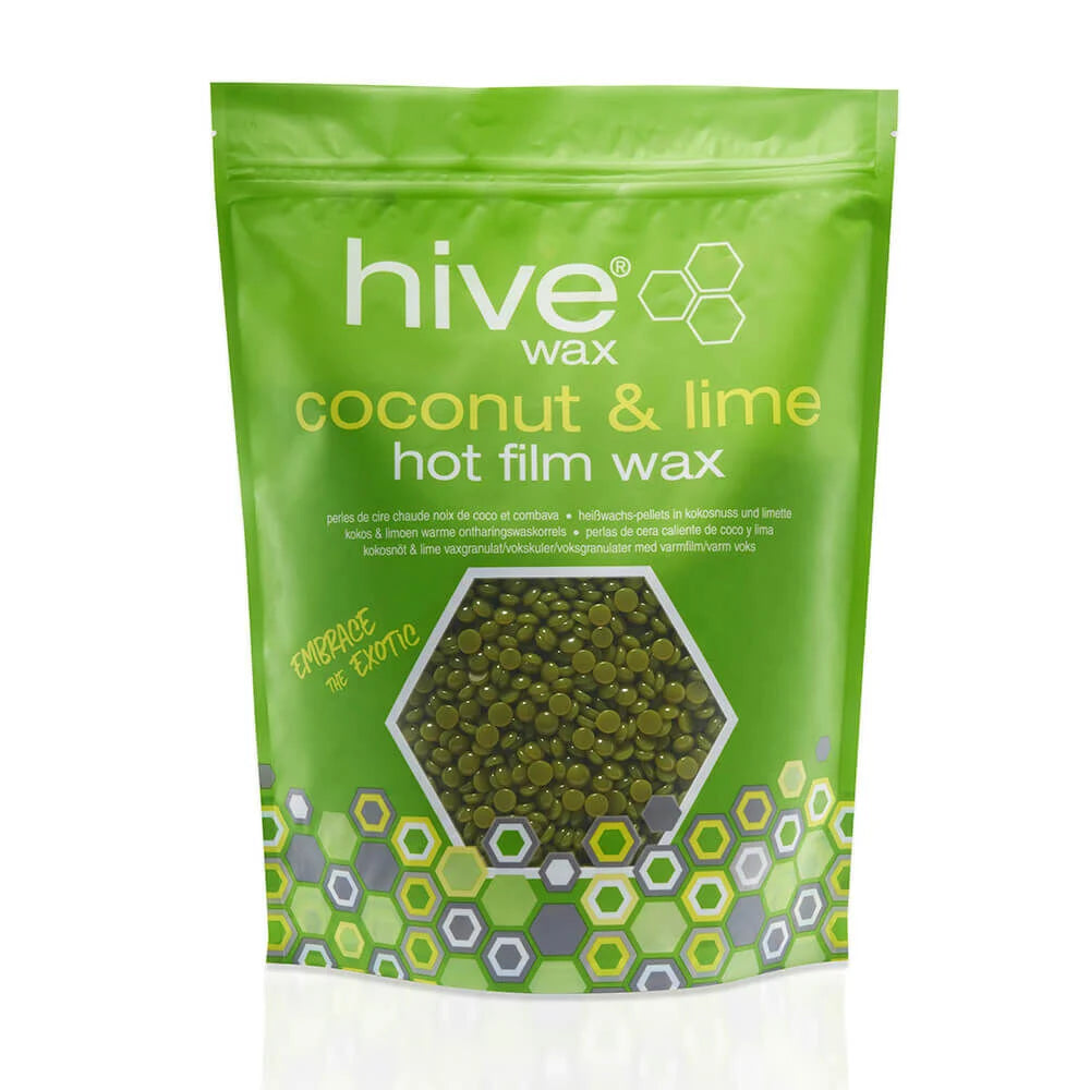 Hive Coconut & Lime Hot Film Wax 700g pouch with professional strip-free wax pellets for smooth, effective hair removal