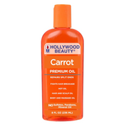 Hollywood Beauty Carrot Premium Oil 8oz / 236ml bottle, a multipurpose hot oil treatment for repairing split ends, fighting hair breakage and moisturising the hair, scalp and body 