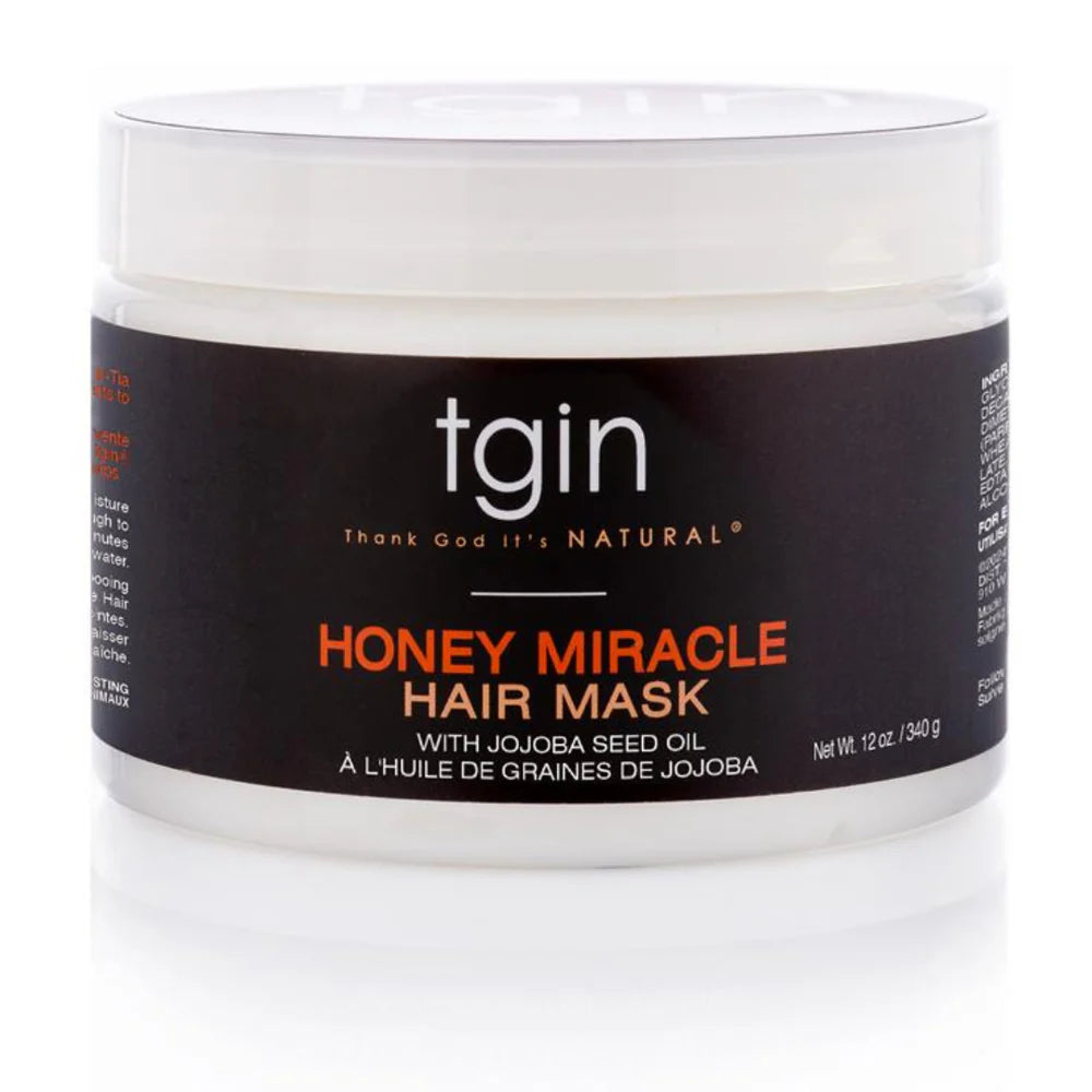 Tgin Honey Miracle Hair Mask jar on a white background