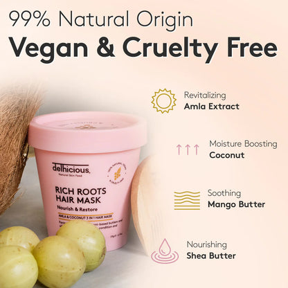 Delhicious Rich Roots 3-in-1 Nourishing Hair Mask – 175g