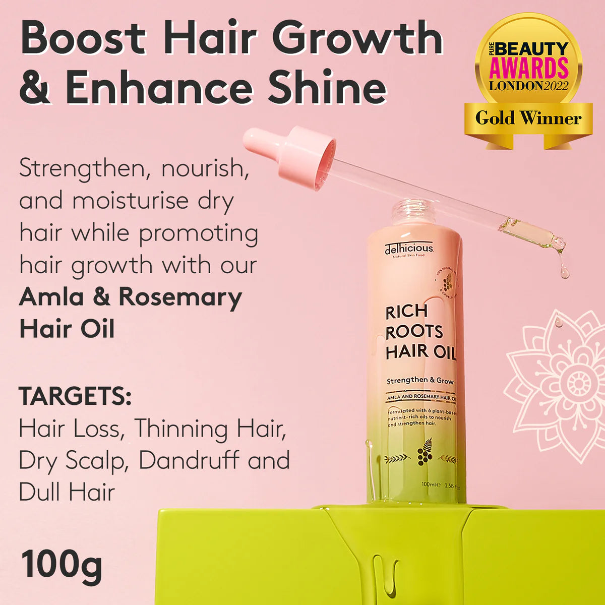 Delhicious Rich Roots Amla &amp; Rosemary Hair Oil - 50ml
