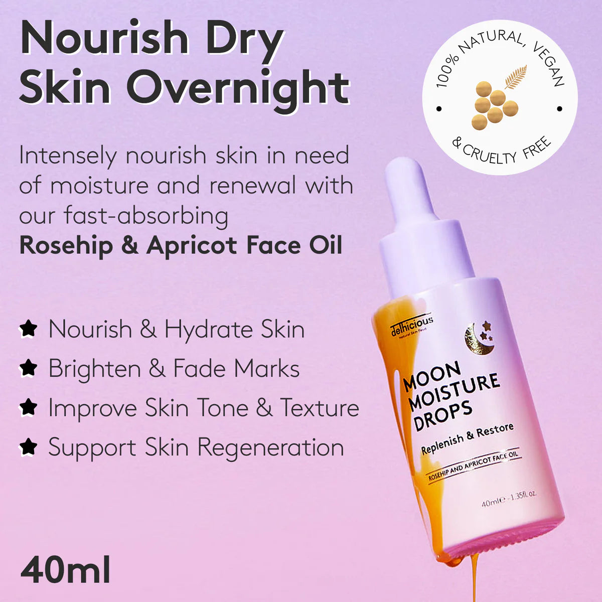 Delhicious Moon Moisture Drops Face Oil 40ml