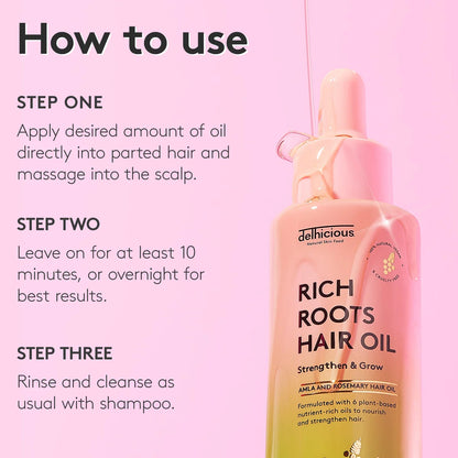 Delhicious Rich Roots Amla &amp; Rosemary Hair Oil - 50ml