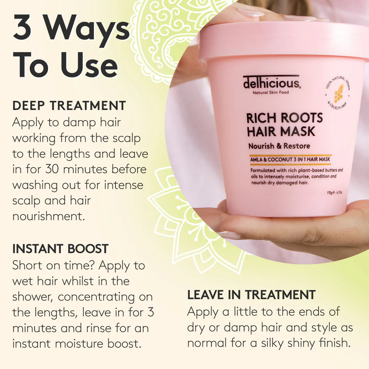 Delhicious Rich Roots 3-in-1 Nourishing Hair Mask – 175g