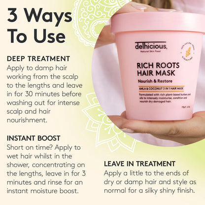 Delhicious Rich Roots 3-in-1 Nourishing Hair Mask – 175g