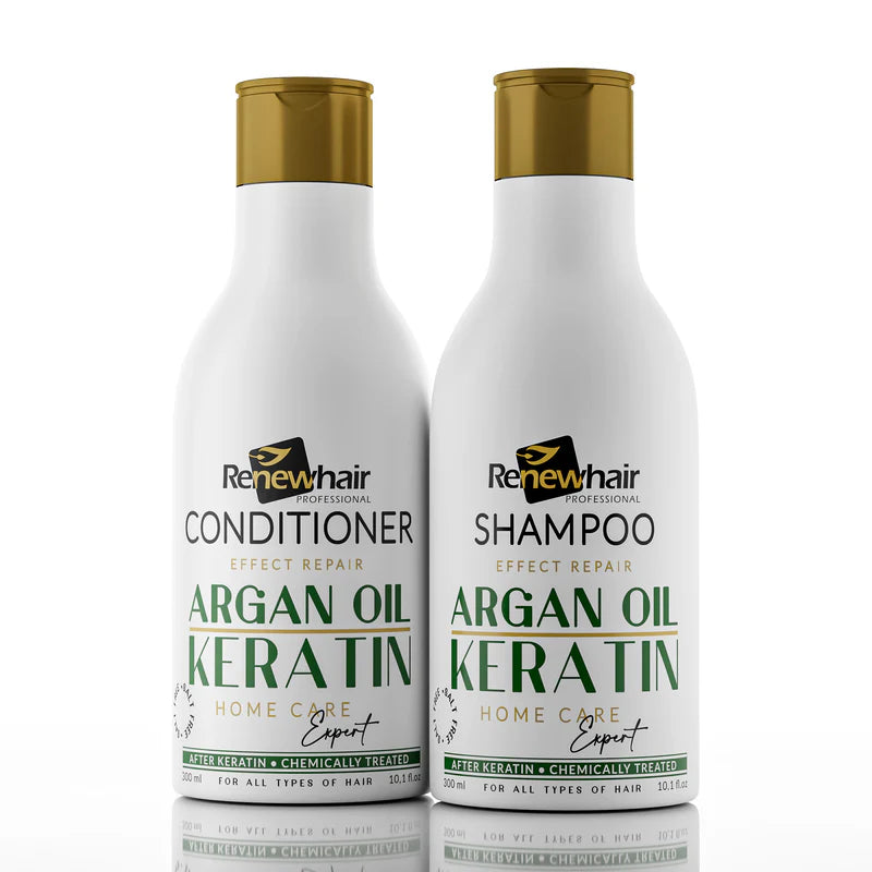 Renewhair Professional Argan Oil Keratin Shampoo & Conditioner Kit (2x300ml)