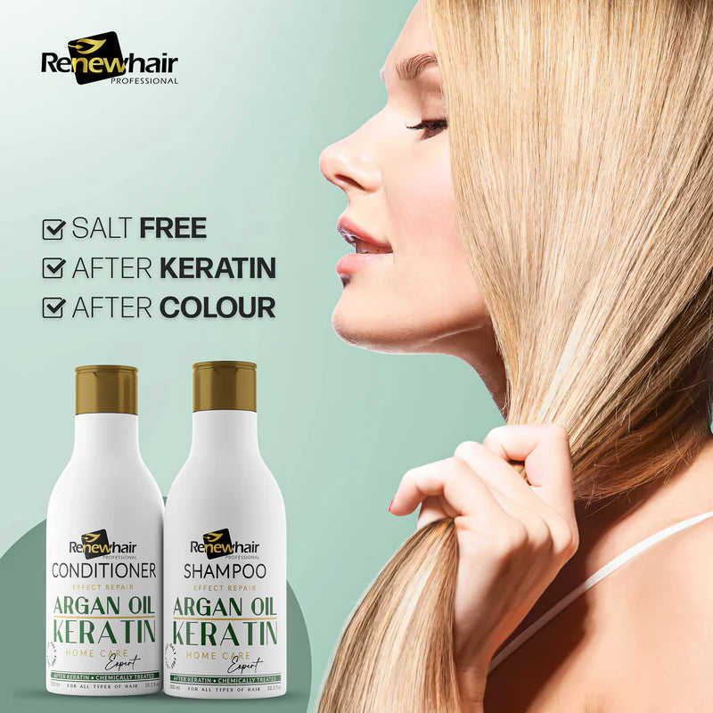 Renewhair Professional Argan Oil Keratin Shampoo & Conditioner Kit (2x300ml)
