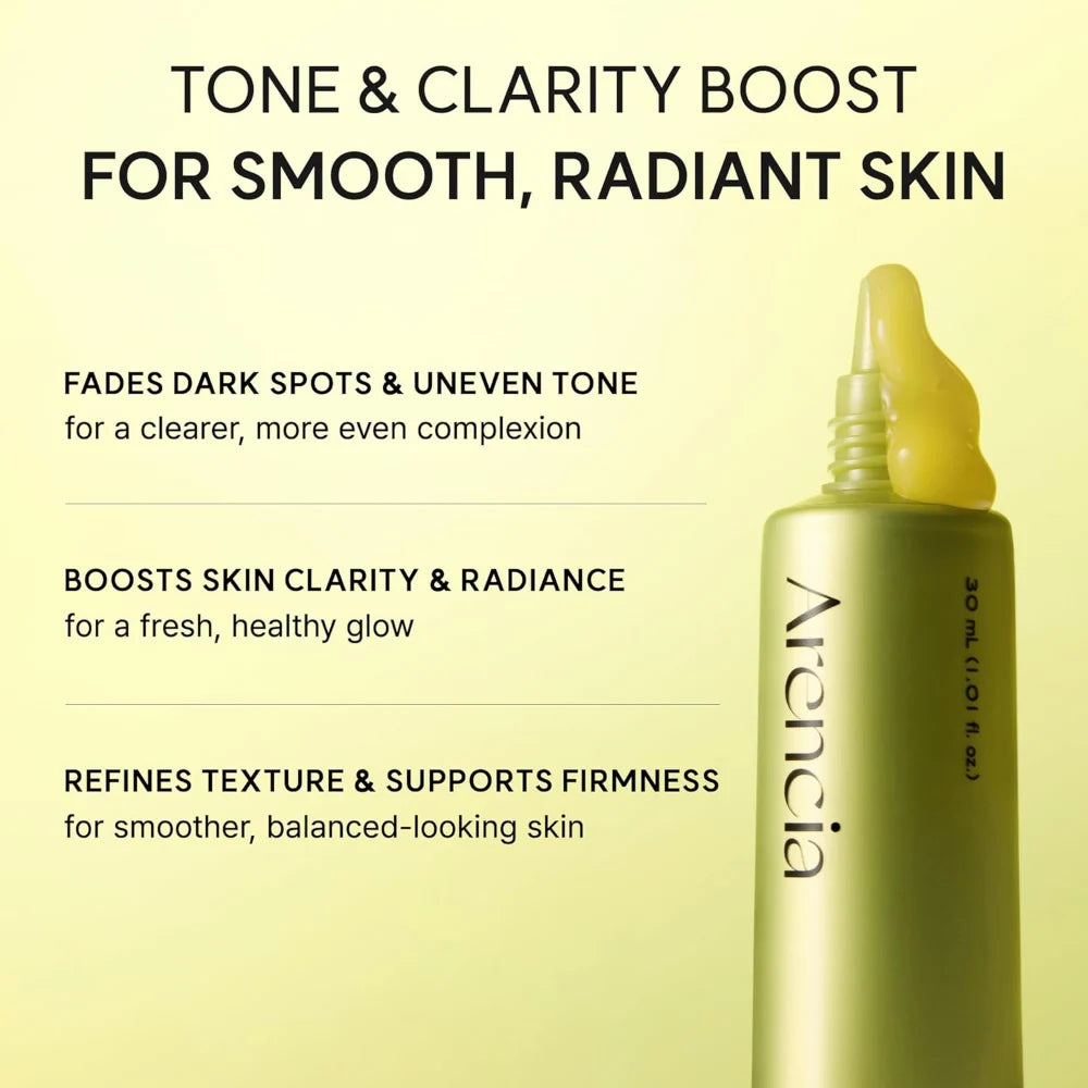 arencia vitamin c booster shot face and eye cream moisturiser 30ml infographic 