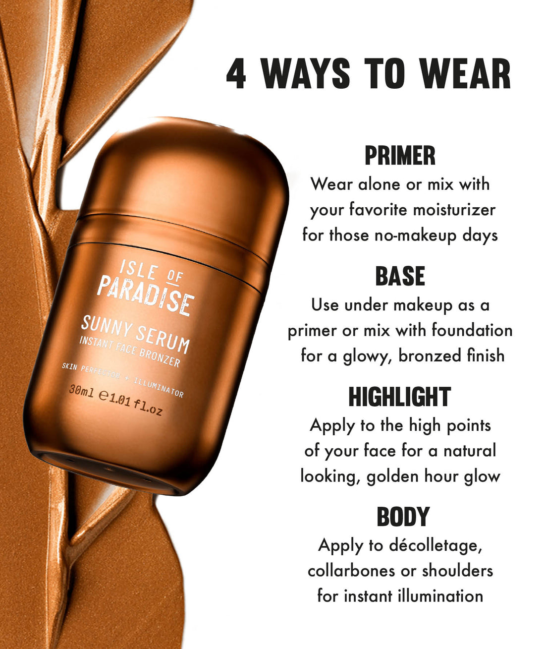 Isle Of Paradise Sunny Serum Face Bronzer 30ml