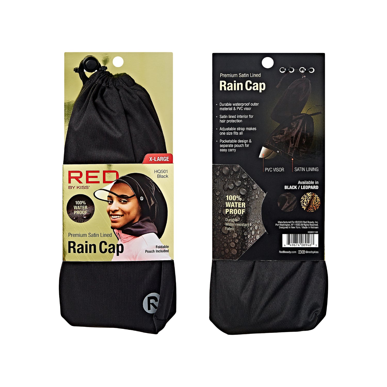 Red By Kiss 100% Waterproof Premium Satin Lined Rain Cap X-Large