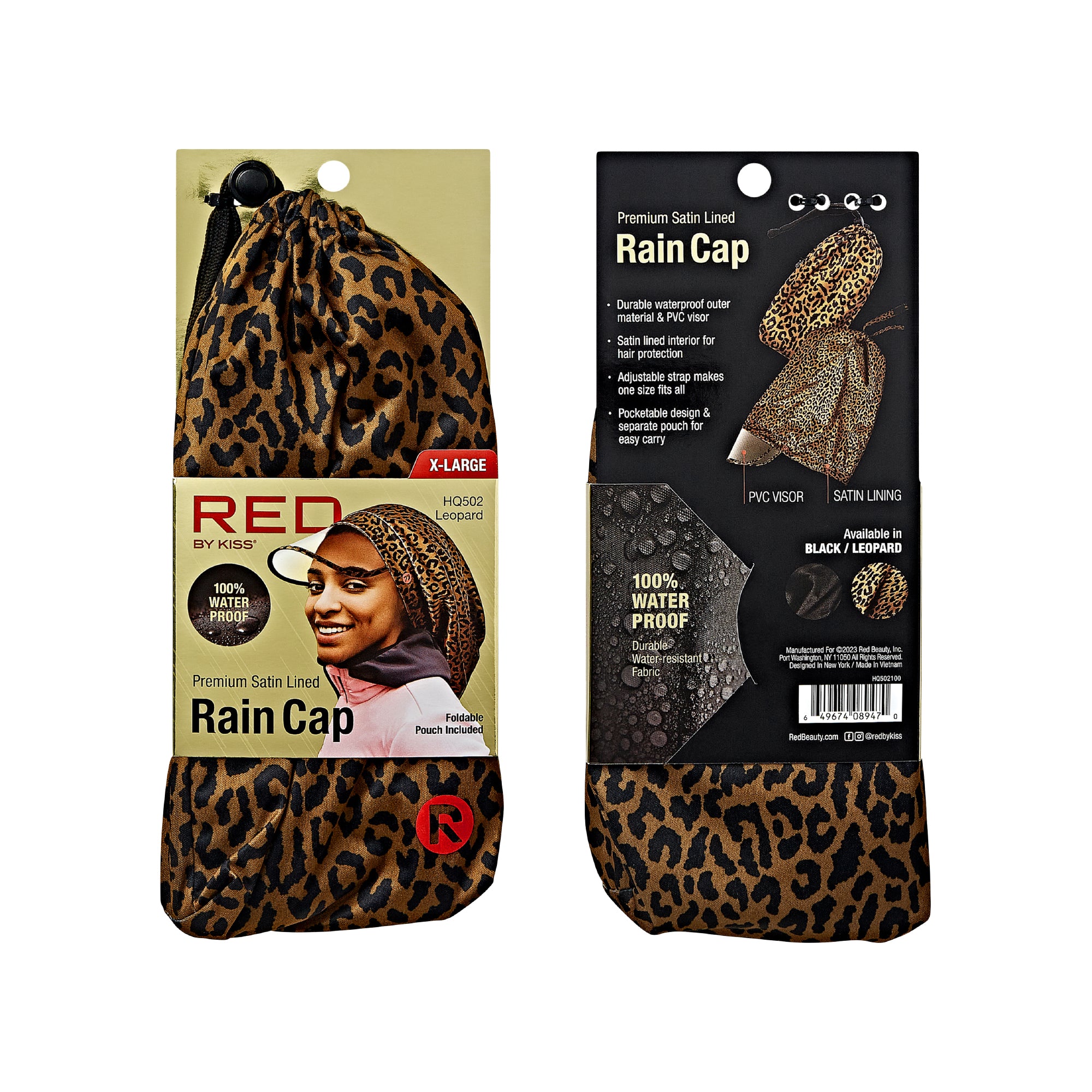 Red By Kiss 100% Waterproof Premium Satin Lined Rain Cap X-Large
