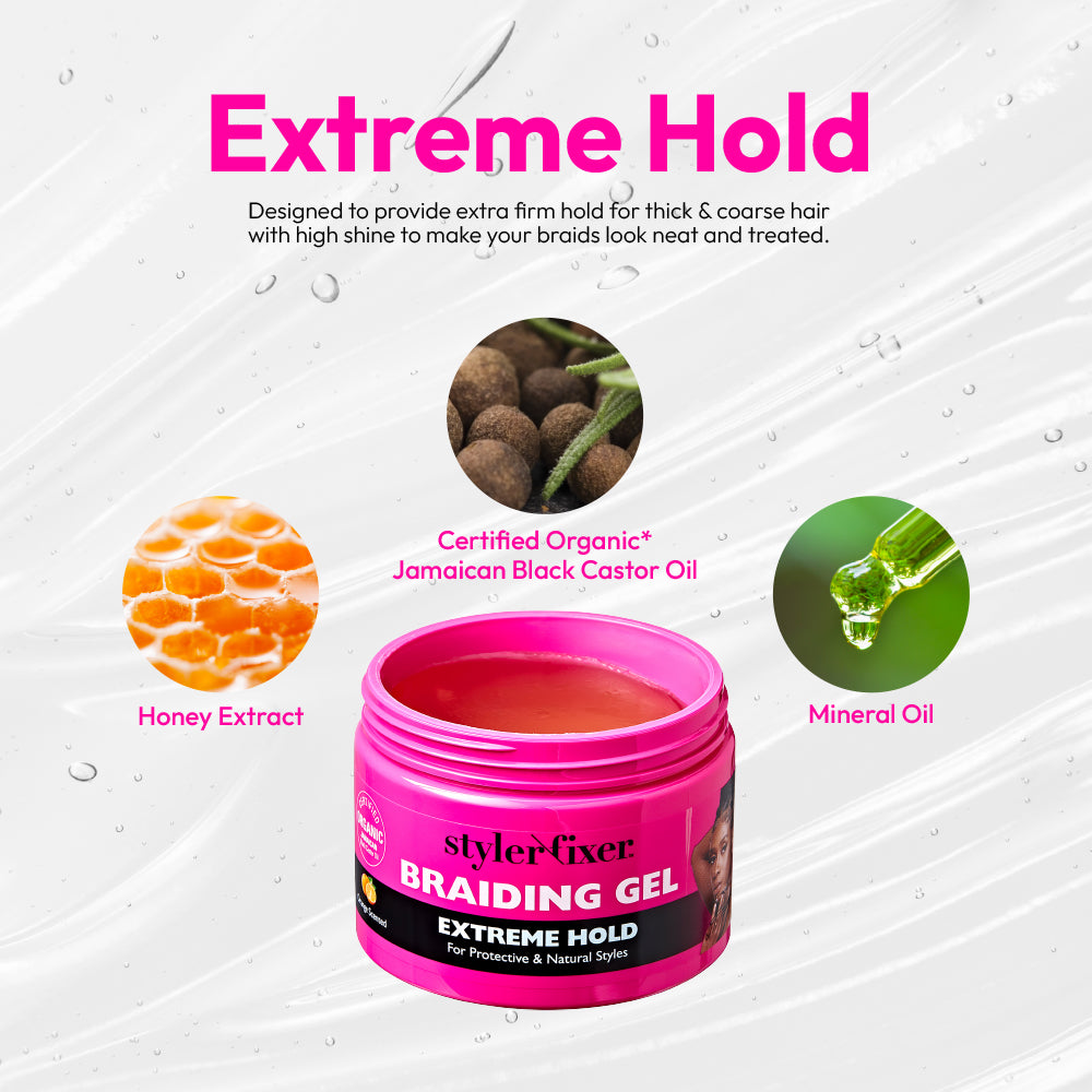 Red By Kiss Style Fixer Braiding Gel Extreme Hold 6oz