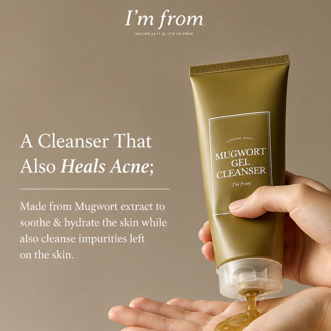 I’m From Mugwort Gel Cleanser 150ml a cleanser that also heals acne