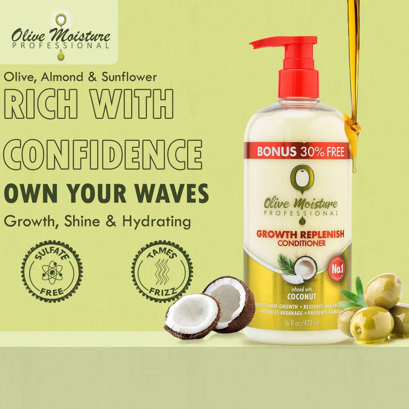 Olive Moisture Growth Replenish Conditioner 473ml