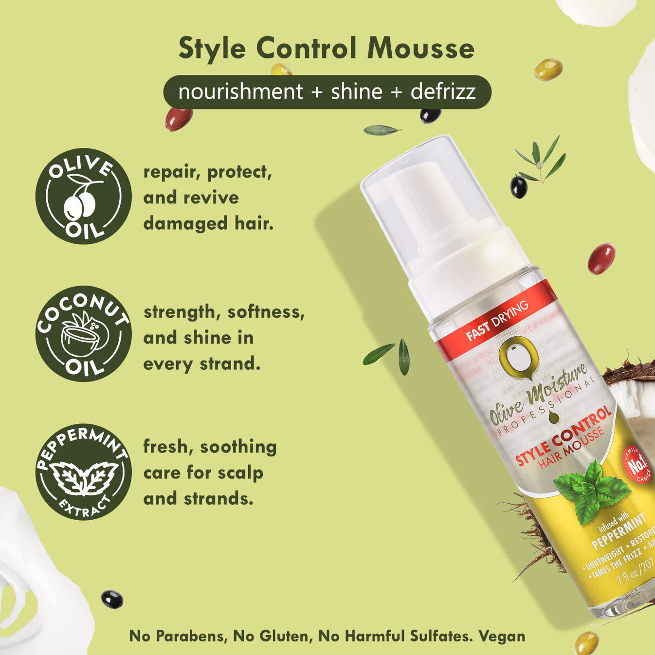 Olive Moisture Style Control Hair Mousse