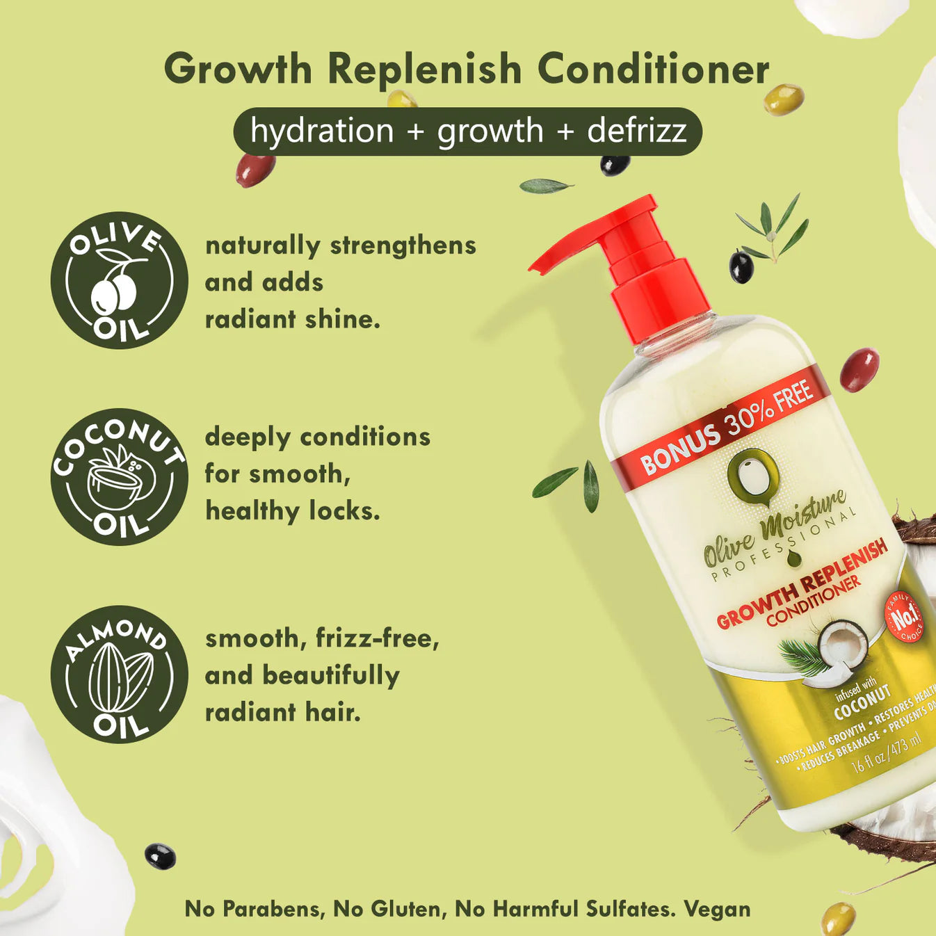 Olive Moisture Growth Replenish Conditioner 473ml