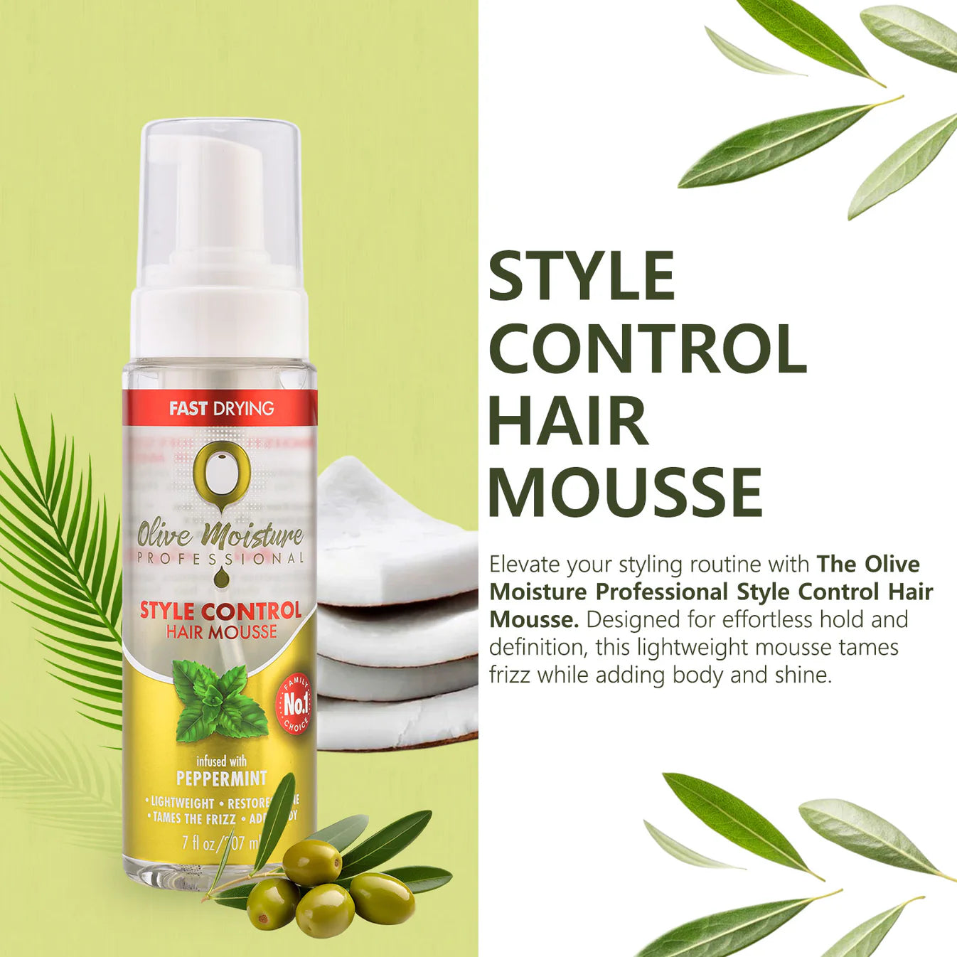 Olive Moisture Style Control Hair Mousse