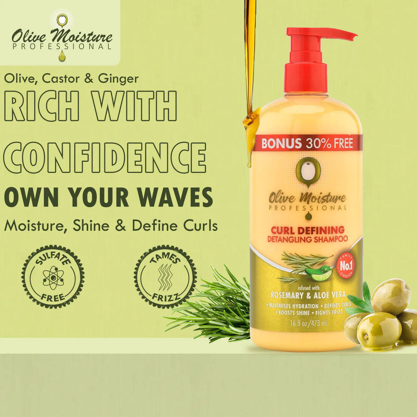 Olive Moisture Curl Defining Shampoo  473ml