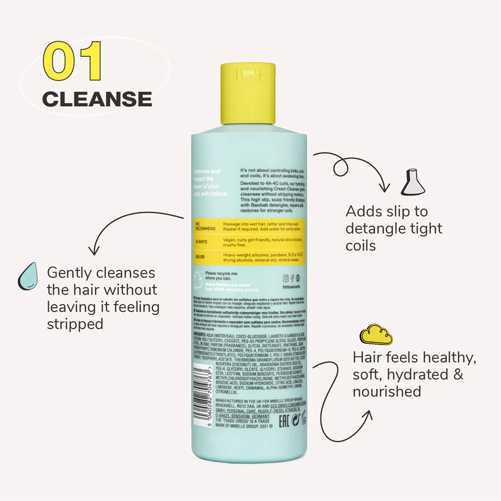 Imbue Coil Awakening Sulphate Free Cream Cleanser 13.5oz