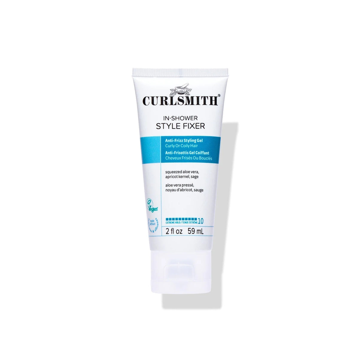Curlsmith In-Shower Style Fixer tube on a white background