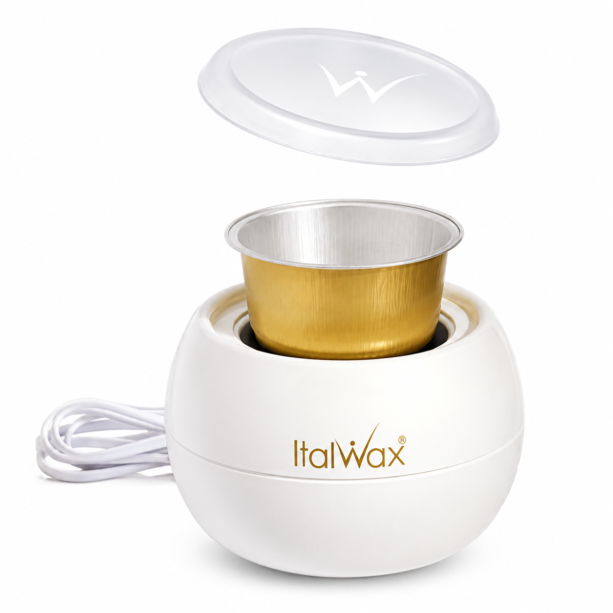 Italwax GloWax Heater open showing  aluminium container inside heater