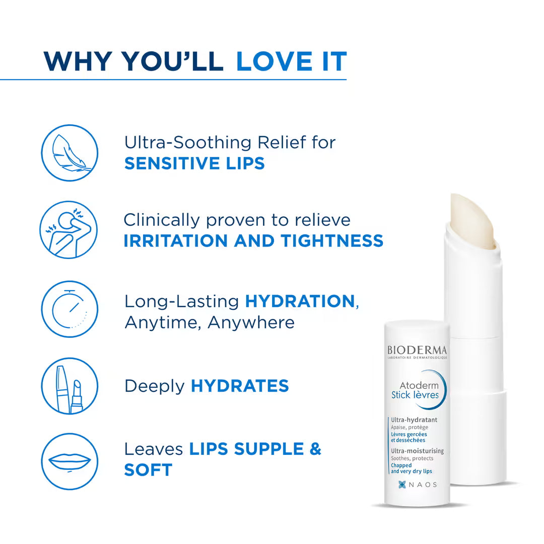 Bioderma Atoderm Ultra Moisturising Lip Balm 4g