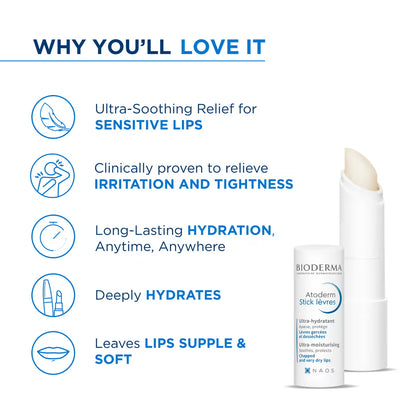 Bioderma Atoderm Ultra Moisturising Lip Balm 4g
