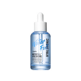 Hyaluronic acid serum bottle with dropper on a white background
