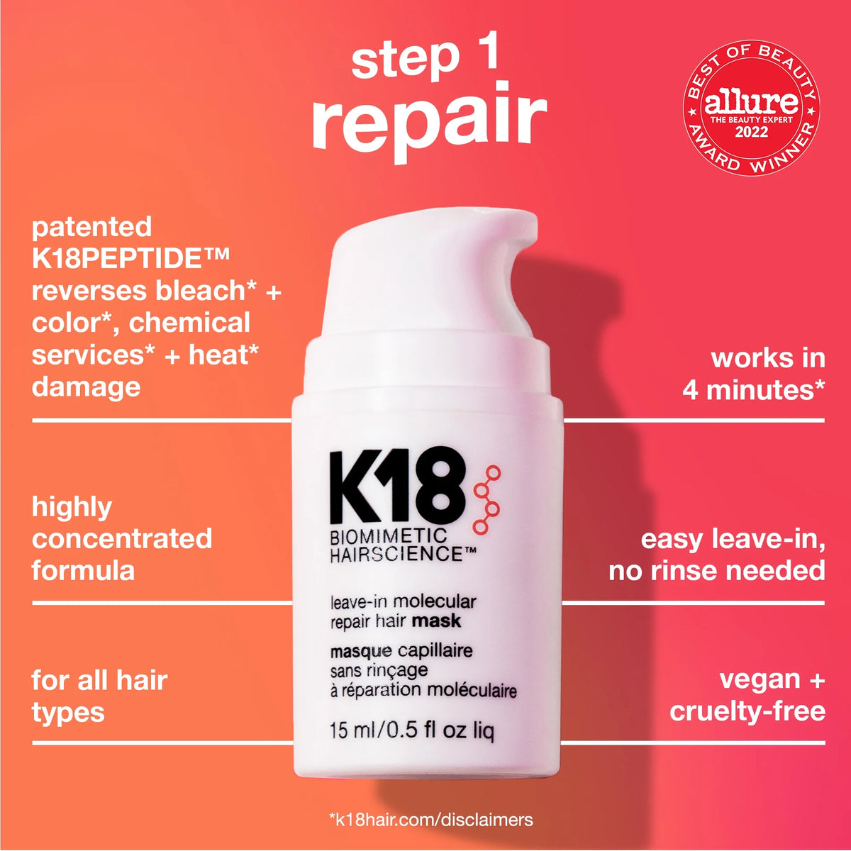 K18 Molecular Repair & Refresh Hair Mask & AirWash Dry Shampoo Duo Set